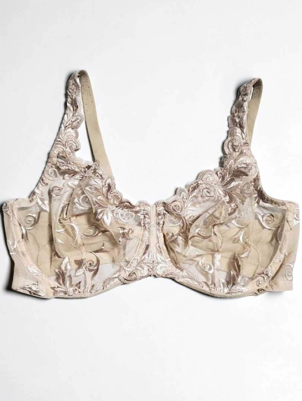 Soma Women Bra 36DD Tan Beige Floral Sensuous Lace Unlined Sheer